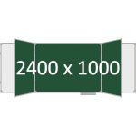 Доска школьная пятиэлементная магнитная (мел+маркер), 2400х1000 мм. полимер