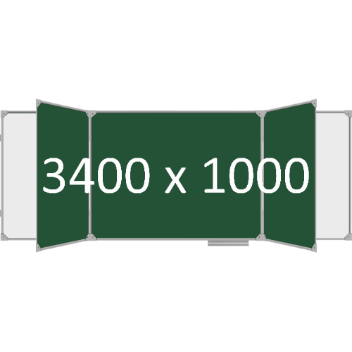 Доска школьная пятиэлементная магнитная (мел+маркер), 3400х1000 мм. полимер Доска школьная пятиэлементная магнитная (мел+маркер), 3400х1000 мм. полимер