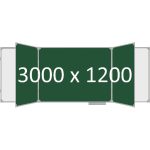 Доска школьная пятиэлементная магнитная (мел+маркер), 3000х1200 мм. полимер