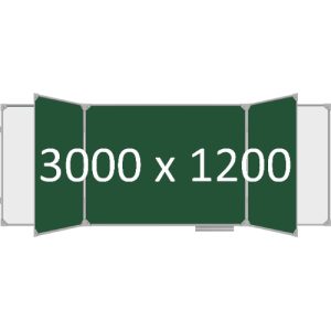 Доска школьная пятиэлементная магнитная (мел+маркер), 3000х1200 мм. полимер