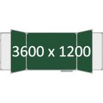 Доска школьная пятиэлементная магнитная (мел+маркер), 3600х1200 мм. полимер