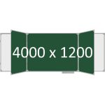 Доска школьная пятиэлементная магнитная (мел+маркер), 4000х1200 мм. полимер