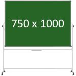 Доска 2-сторонняя поворотная передвижная магнитная (мел), 750х1000 мм. эмаль