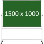 Доска 2-сторонняя поворотная передвижная магнитная (мел), 1500х1000 мм. эмаль