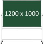 Доска 2-сторонняя поворотная передвижная магнитная (мел), 1200х1000 мм. полимер