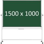 Доска 2-сторонняя поворотная передвижная магнитная (мел), 1500х1000 мм. полимер