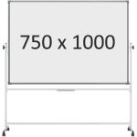 Доска 2-сторонняя поворотная передвижная магнитная (маркер), 750х1000 мм. полимер