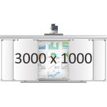 Доска раздвижная рельсовая (маркер), 3000х1000 мм. с нишей для интерактивной доски 1500х1000х90 мм.