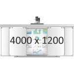Доска раздвижная рельсовая (маркер), 4000х1200 мм. с нишей для интерактивной доски 2000х1200х90 мм.