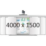 Доска раздвижная рельсовая (маркер), 4000х1500 мм. с нишей для интерактивной доски 2000х1500х90 мм.