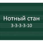 Разлиновка доски, нотный стан 4 ряда по 5 линий
