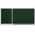 Доска школьная двухэлементная магнитная (мел+маркер), 2250х1000 мм. полимер, лев.