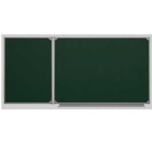 Доска школьная двухэлементная магнитная (мел+маркер), 2250х1000 мм. полимер, лев.